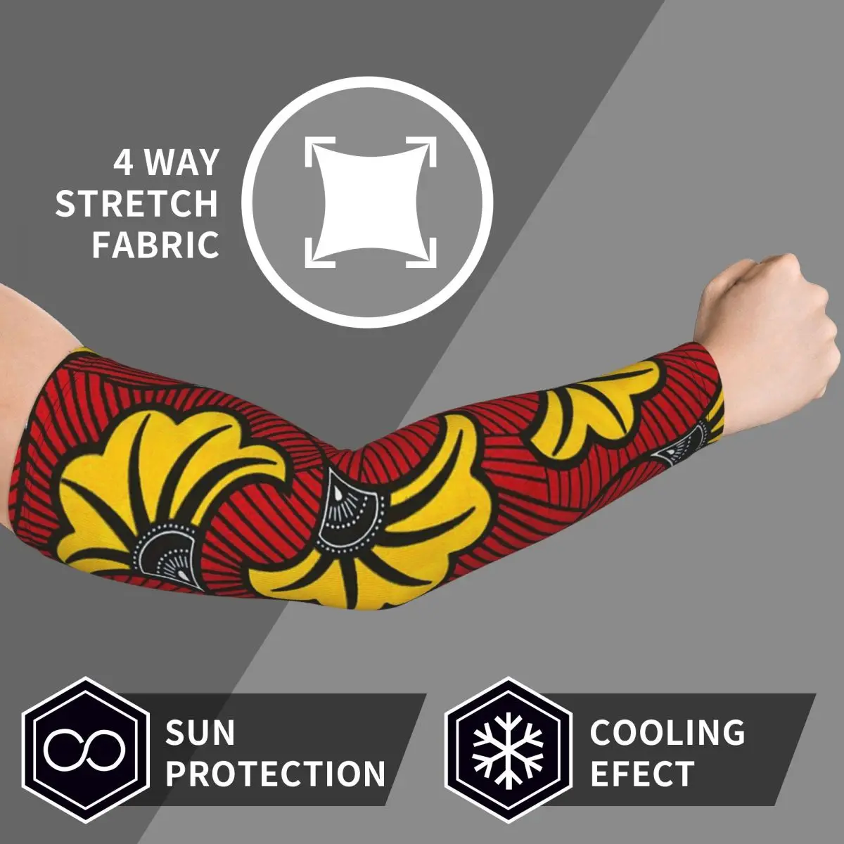 الأفريقية أنقرة الشمع طباعة أكمام أذرع تبريد الرجال النساء الشمس الأشعة فوق البنفسجية حماية الوشم التستر الرياضة التبريد ركوب الدراجات #4