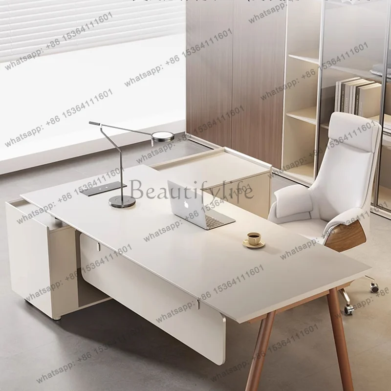 zj.Lshaped Organizers Office Desk Space Saving Reception Display Design Office Desk Study Nordic Meuble Bureau Trendy Furniture