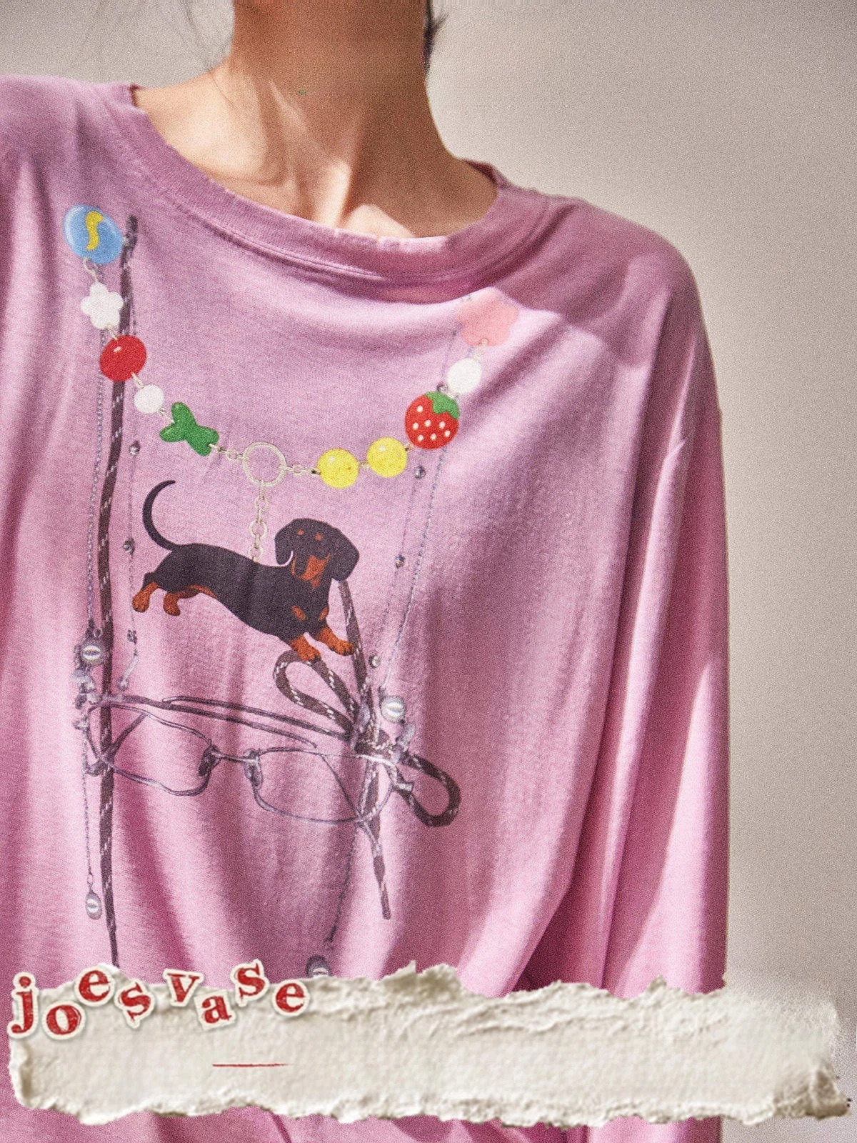 

Однотонная футболка с принтом, женская, свободного кроя, в стиле ретро, с длинным рукавом и круглым вырезом, от Yu Hua Zun, осень 2025