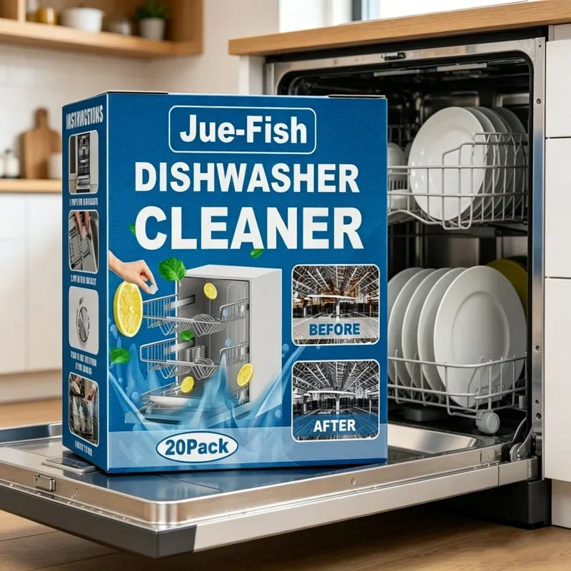Dishwasher Cleaner 20PCS Detergent Tablets Oil Stain Odor Removal Descaling Formula Kitchen Washing Machine Deep Cleaning Tools