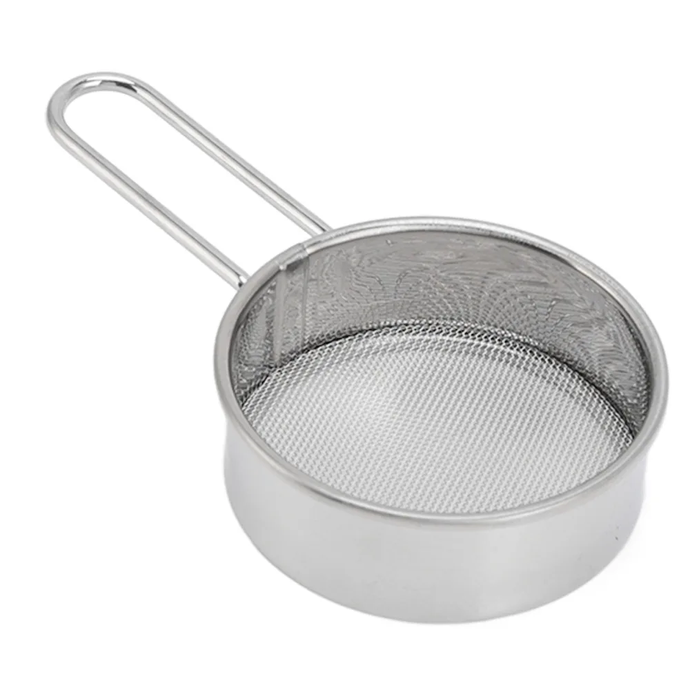 304 Stainless Steel Flour Sieve Strainer Lightweight Round Mesh Round Sifter Easy Cleaning 2.5 Inch Mini Flour Sifter