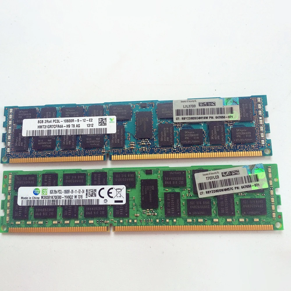 For HP RAM 647897-B21 647650-071 686068-001 8G 8GB 2RX4 PC3L DDR3L 1333 10600R Memory