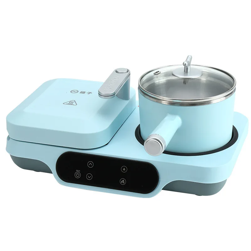 3-in-1 Multi-Functional Breakfast Machine Coffee Maker Toaster Frying Pan Stainless Steel Housing Digital Control