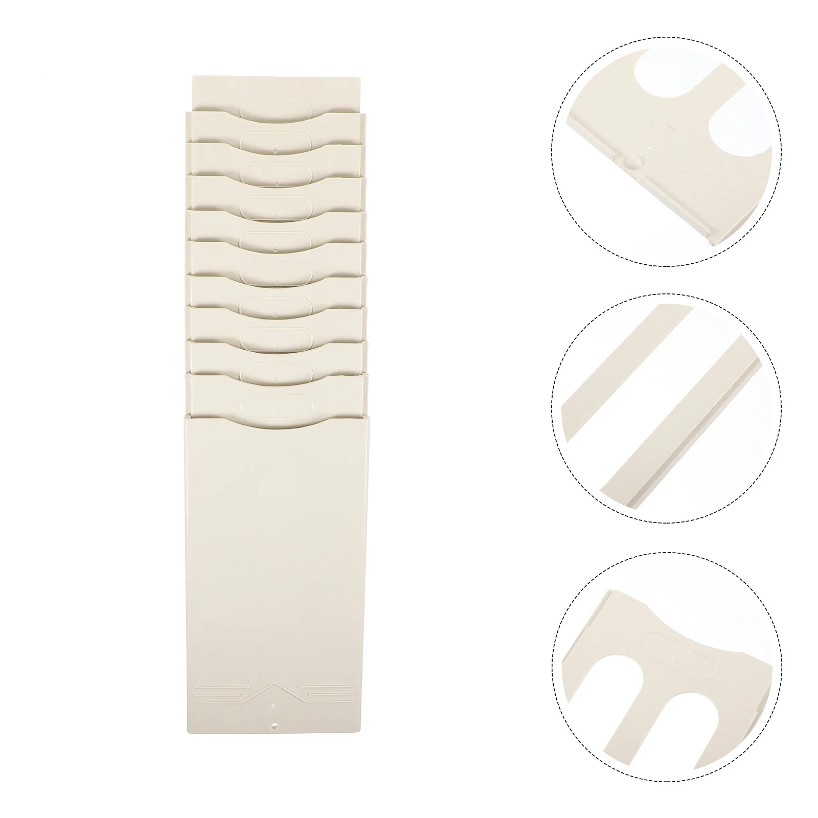 

Warehouse Material Card Rack Wall Mount Time Cards Organizer Plastic Slot Shelf for Attendance Cards Management and