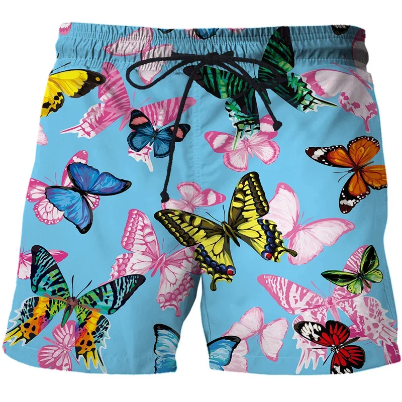 

3D Print Butterfly Beach Shorts For Men Summer Y2k Street Short Pants Boys Girls Swimming Trunks Quick Dry Surf Board Shorts