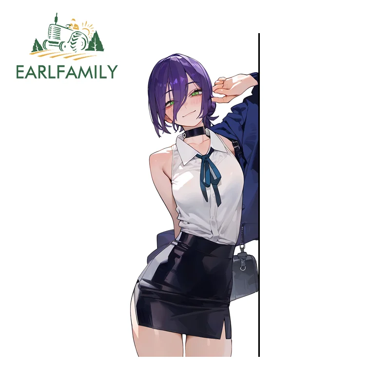 EARLFAMILY Sex Reze Peeker Car Stickers Popular Anime Theme Scooter Skateboard Decals Practical Waterproof JDM Car Refrigerators