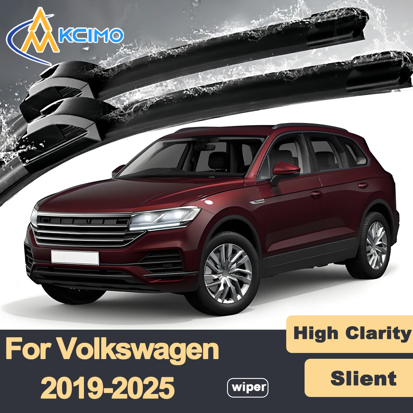 

Премиум резиновые прочные бесшумные щетки стеклоочистителя, 2 шт. для Volkswagen Touareg CR 2019-2025, набор щеток переднего стеклоочистителя