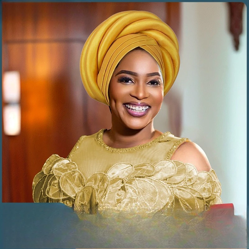 

Африканский головной убор, тюрбан, нигерийские повязки на голову с губкой, осенние повязки на голову, свадебная танцевальная вечеринка, высокая эластичность, красный уличный головной убор