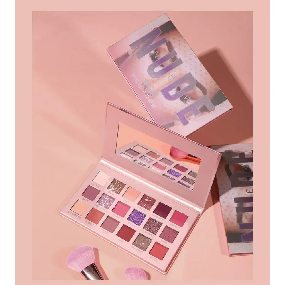 18 Kleuren Zonsondergang Magische Oogschaduw Plaat Parel Matte Aarde Kleur Koreaanse Make-Up Oogschaduw Glanzende Pailletten Oogpigmenten Blijvende Make-up