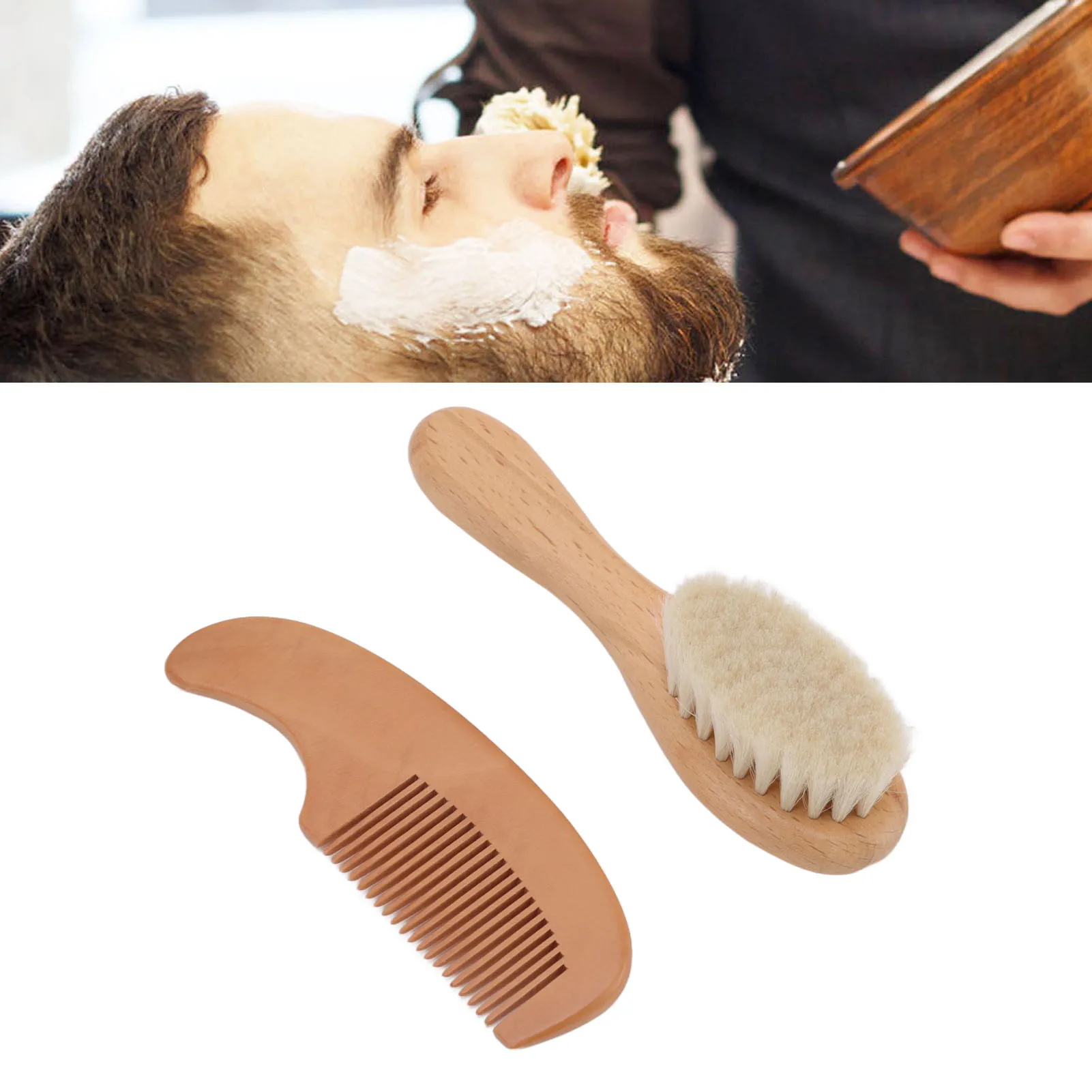 Brush And Comb Set Multifunction Composite Wood And Wool Hair Brush For Men Hair Style Baby Bath