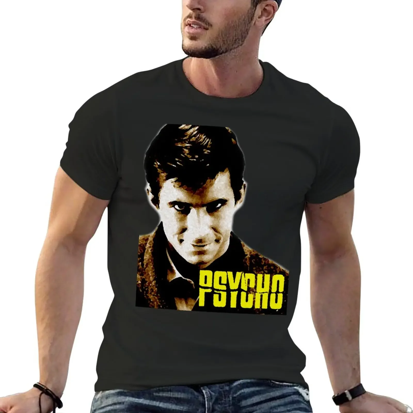 New Psycho- Norman Bates T-Shirt Short sleeve tee black t shirts  t-shirt graphic t  Men's clothing