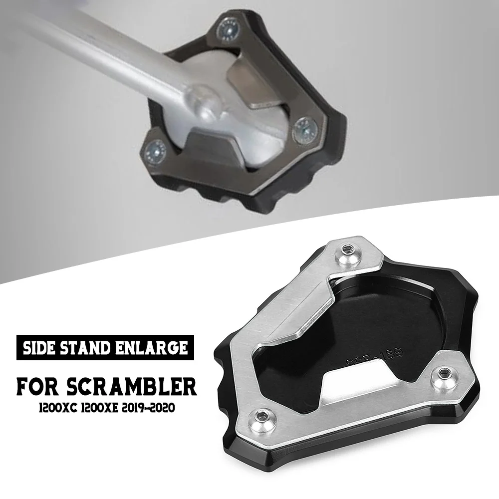 

For Scrambler 1200XC 1200XE 2019-2020 1200 XE 1200 XC Motorcycle CNC Kickstand Foot Side Stand Enlarge Extension Plate Pad