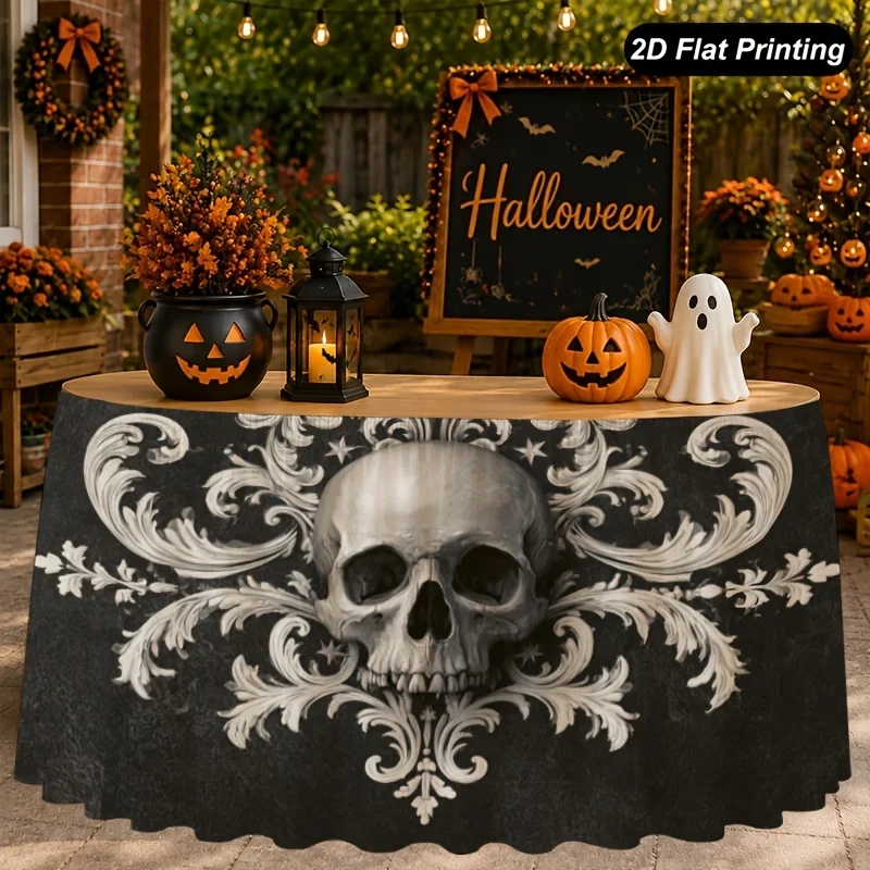 A plain printed polyester tablecloth suitable for birthdays, Christmases, weddings, Halloweens and Thanksgiving days.