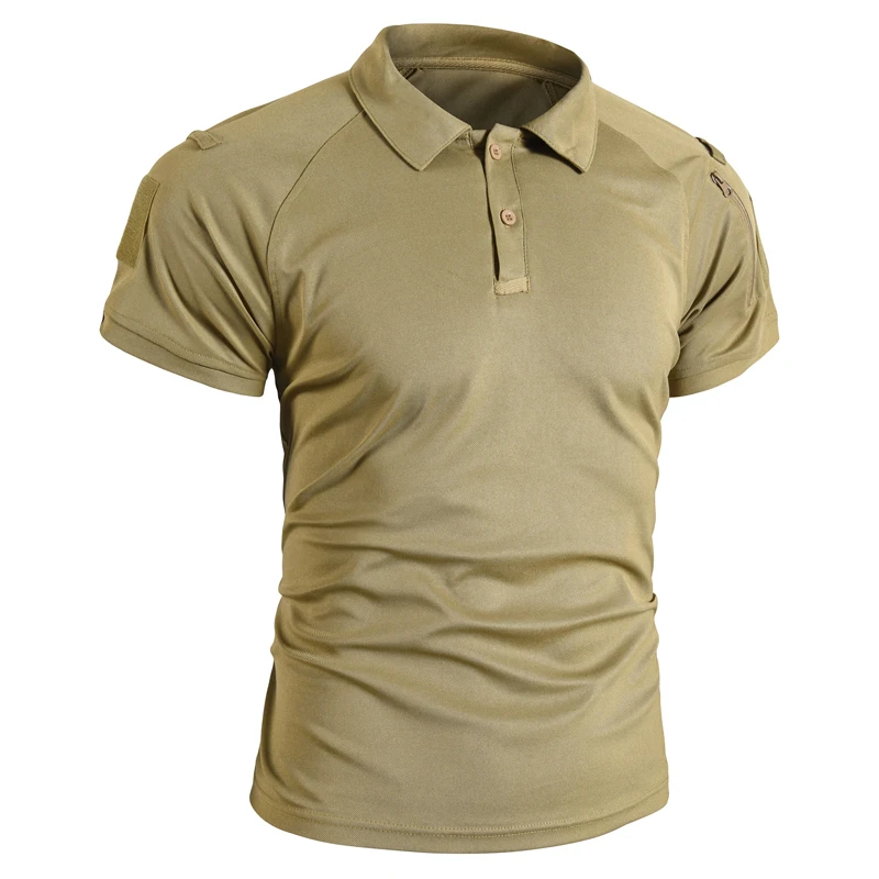 Herren Sommer Pullerover Quick Dry T-Shirt Camping Wandern Klettern Shirt Taktische Militärische Kampf Oansatz Revers T-shirts Atmungsaktiv – Detail 26