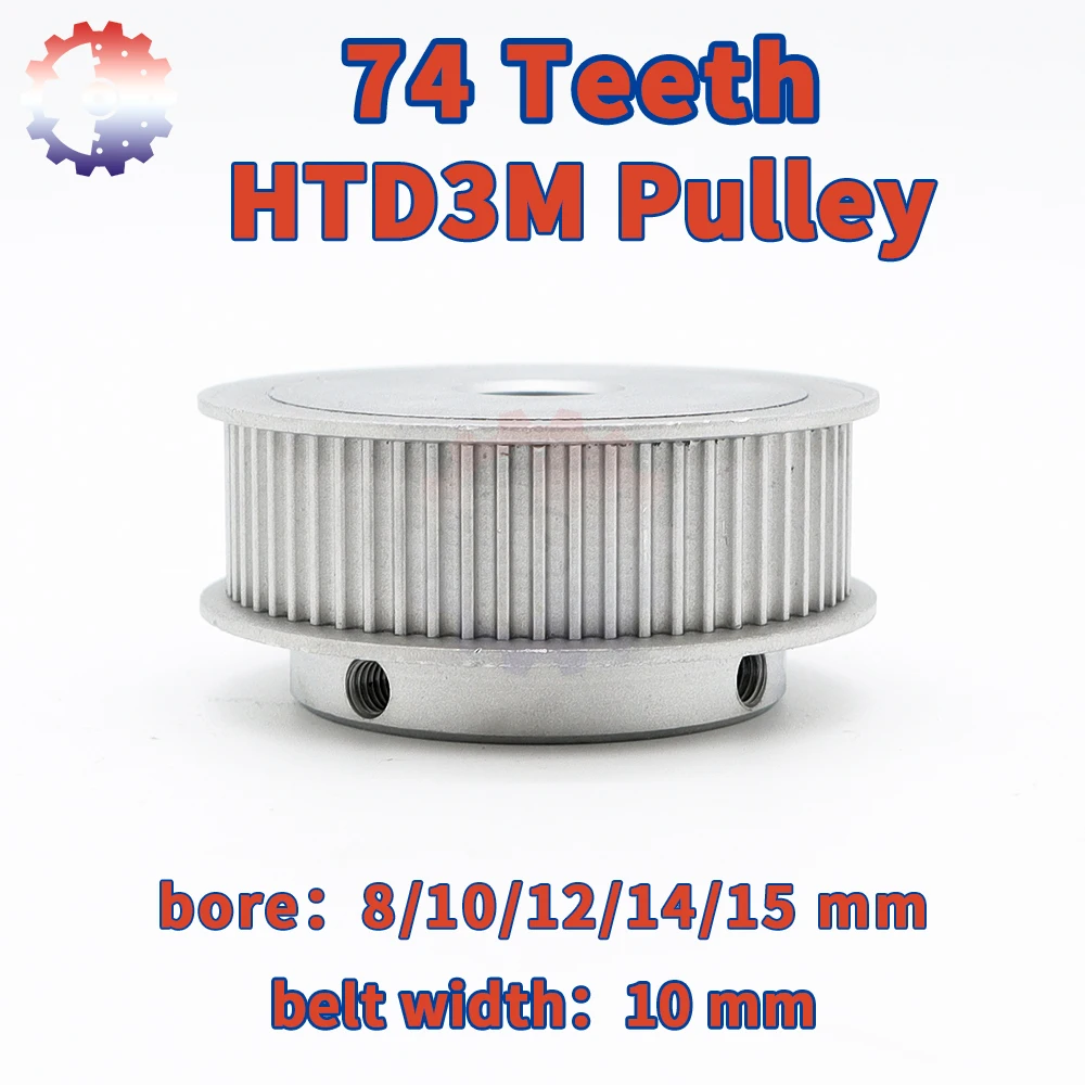 

74Teeth HTD3M Timing Pulley 3M Pulley Belt Width 10 15mm Bore 8/10/12/14mm 74 Teeth 3M Belt Pulley 74T HTD 3M Synchronous Wheels