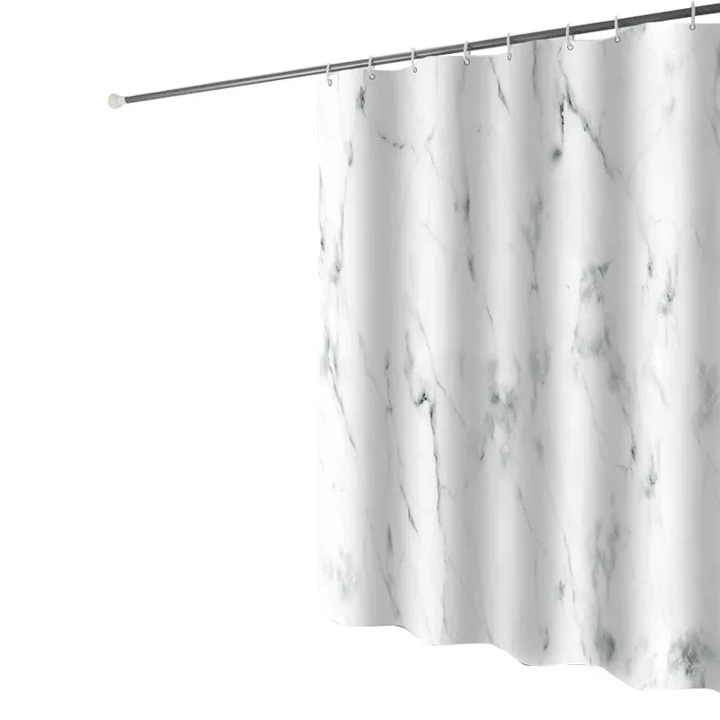 Thickened Waterproof and Mold Proof Shower Curtain Minimalist Bathroom  Hotel  Marble with Hook