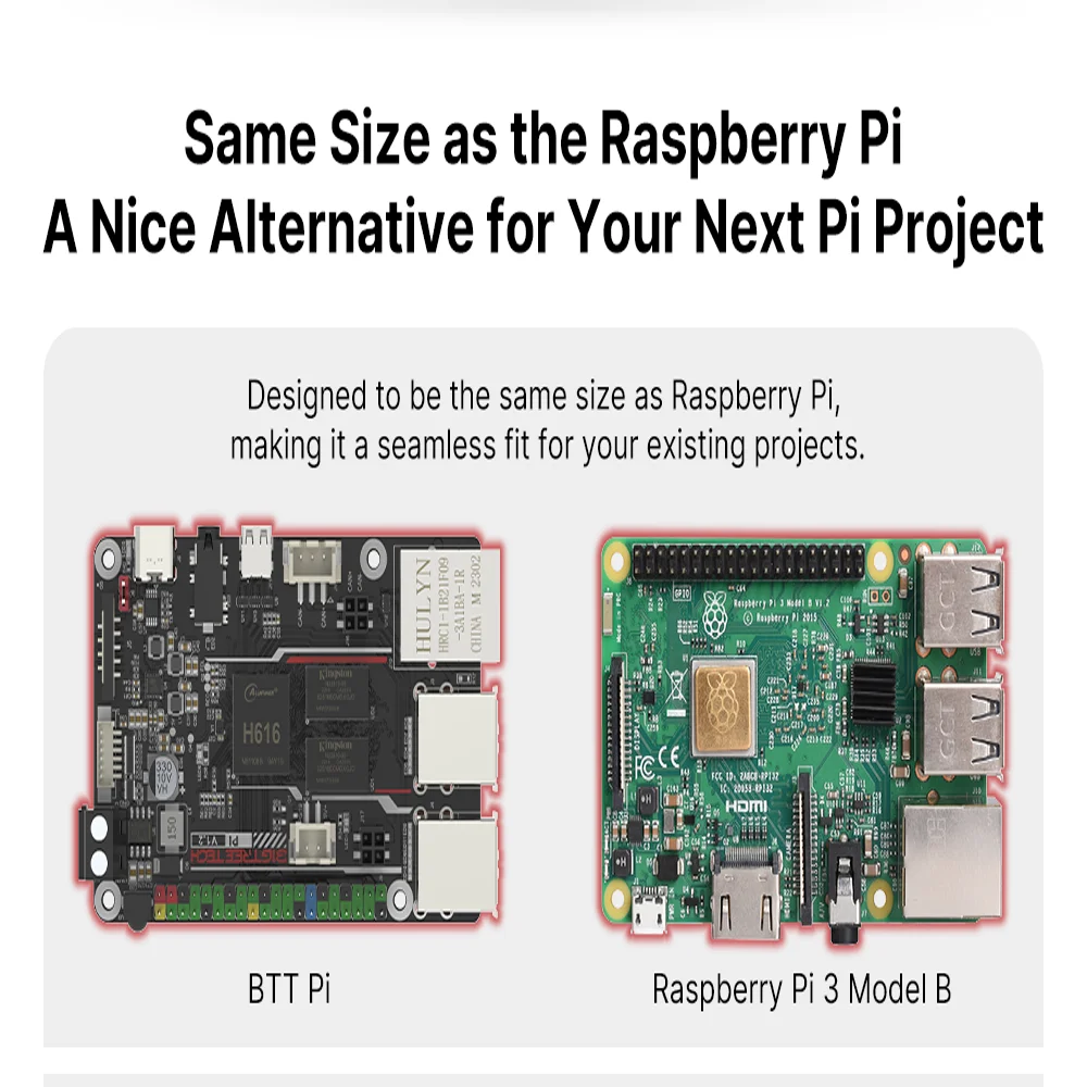 BIGTREETECH BTT PI V1.2 Board 64 Bit Quad Core Cortex-A53 ARM VS Raspberry PI Orange PI PI4B+CB1 Upgrade For Klipper 3D Printer