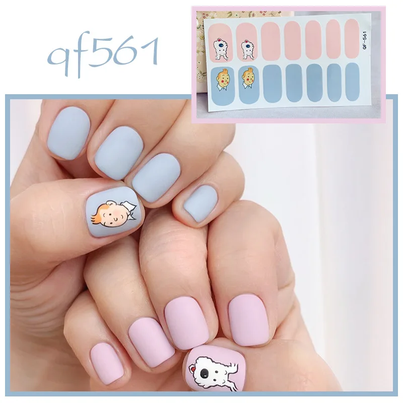 New Style Nail Stickers Cartoon Bear Nail Stickers Waterproof Tear Able Nail Stickers Frosted Nail Stickers Nail Art