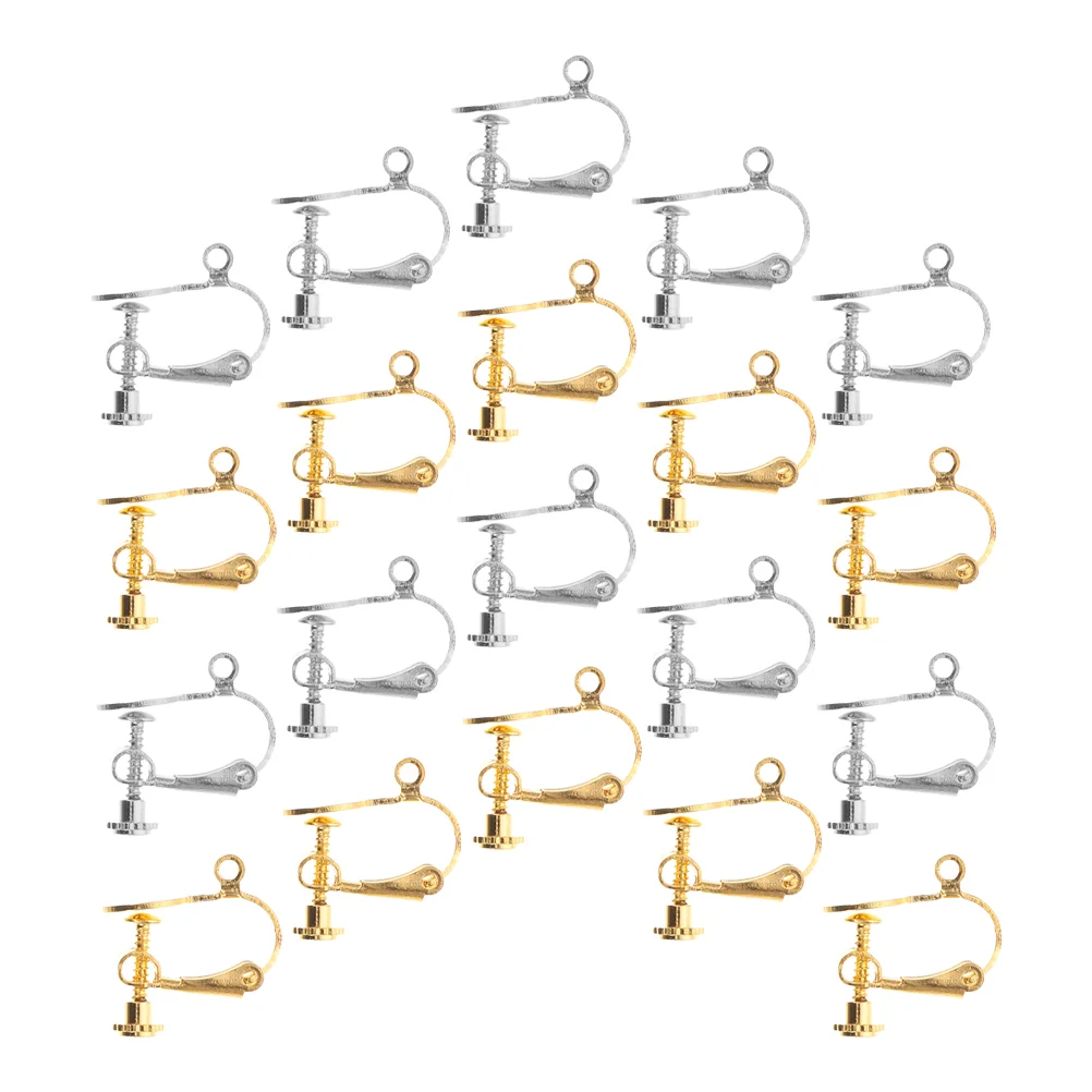 20 Pcs Ear Clip Jewelry Making Supplies Adapter on Earring Clips Clip-on Earrings Converters DIY Clamp