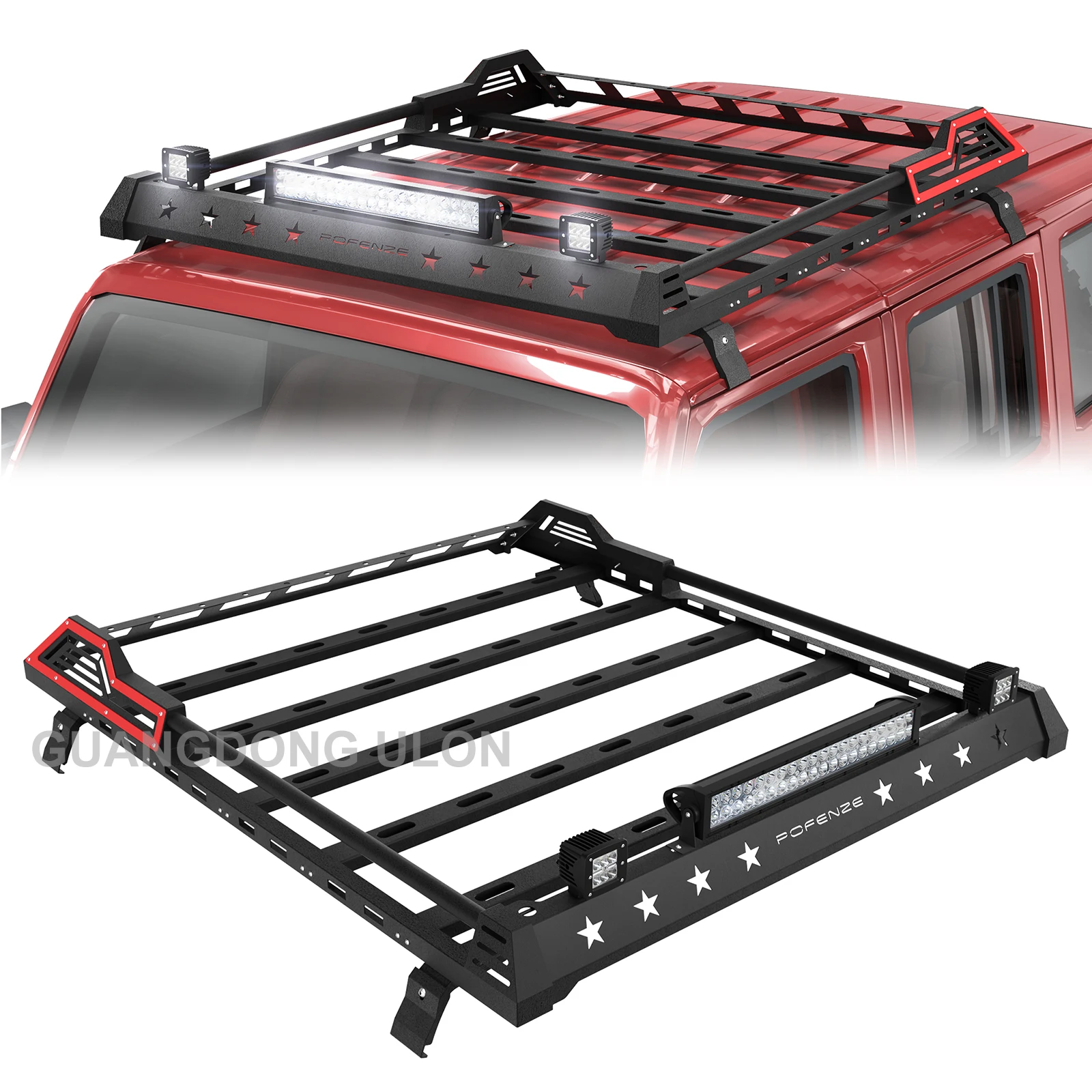 

Hight Quality Strong Wrangler Hard Top Cargo Basket Roof Rack Luggage Carrier Fit Jeep JK JL 2007-2023