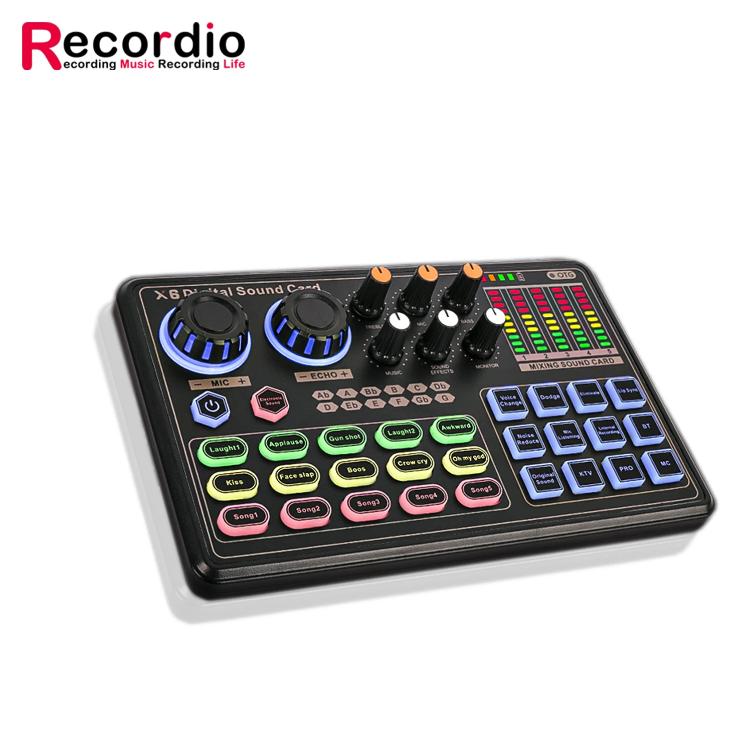 GAX-X6 بطاقة الصوت الحية المزدوجة الهاتف المحمول المباشر الكمبيوتر USB بطاقة الصوت الخارجية شبكة k أغنية مرساة الصوت