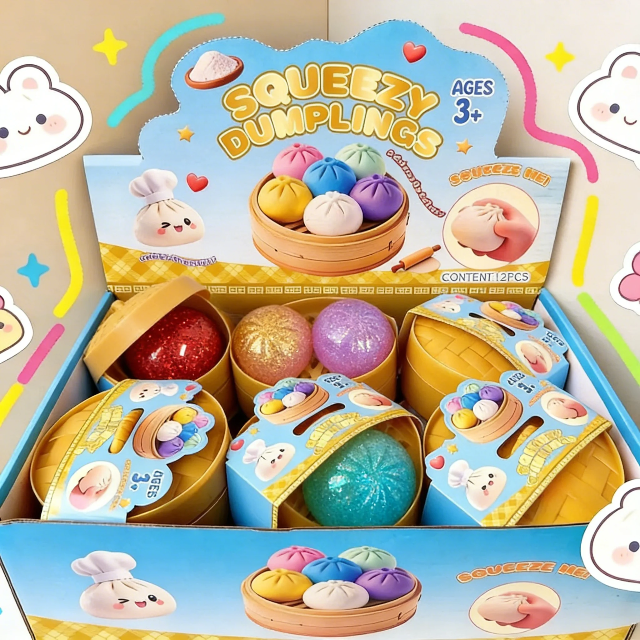 

Популярная интернет-игрушка-антистресс Baozi Squishy с коробкой-пароваркой, сенсорный мяч для снятия стресса, подарок-сюрприз в слепой коробке
