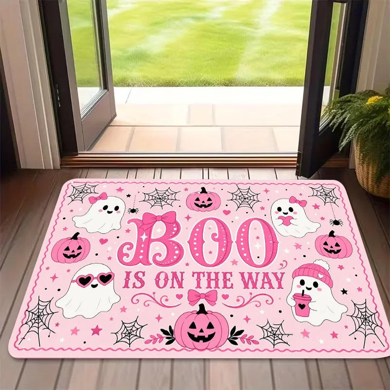 Hello Fall Pumpkin Spice Doormat, Maple Leaf Rugby Print Entry Mat, Autumn Harvest Front Door Decor