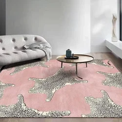 Tapis en peluche en forme de léopard pour salon, grande surface, décoration de maison, chambre à coucher, moderne, minimaliste, vestiaire