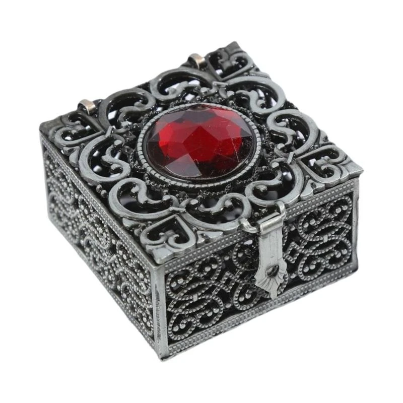 

Elegant Silver Jewelry Case Jewelry Storage Box For Gemstones And Rosary Beads