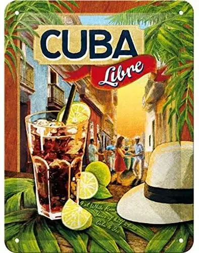 1b, винтажная жестяная вывеска Cuba Libre различных размеров, маленькая от
