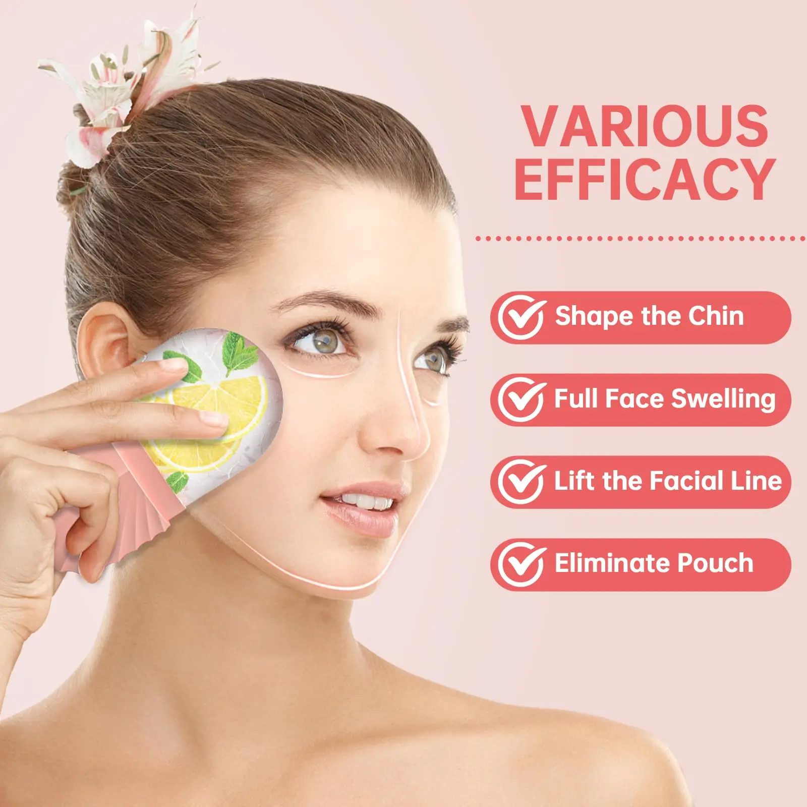 Ice Face Roller Face Massager for Face and Eye Leak-Proof Silicone Cube, Reusable Face Massager Facial Beauty Skin Care Tools