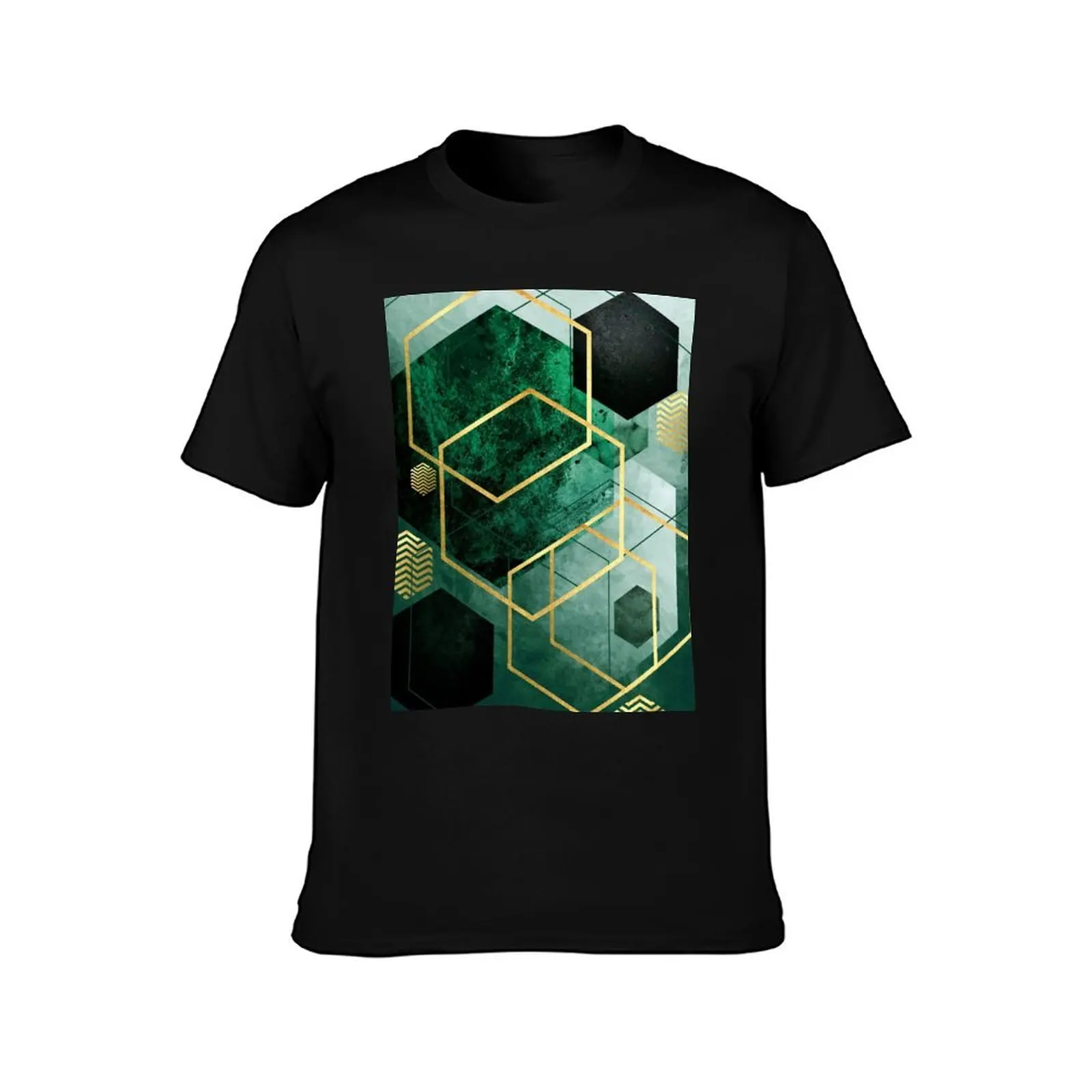 Emerald Green Geo T-Shirt Sports Casual Breathable Tee Shirt T-Shirt