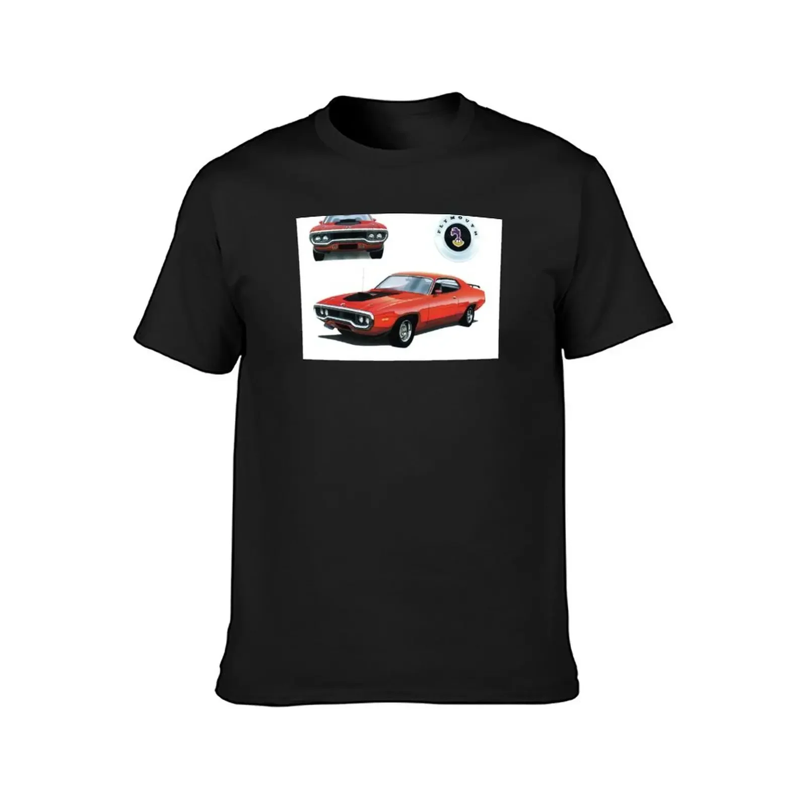 1972 Plymouth Roadrunner T-Shirt custom shirt hippie clothes mens workout shirts