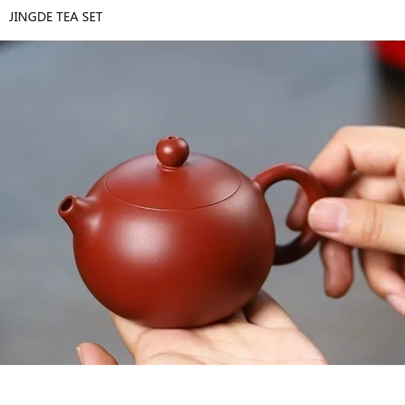 1PCS 160ML Chinese Yixing purple clay teapot classic handmade high-end raw ore Dahongpao Xishi teapot zisha tea set