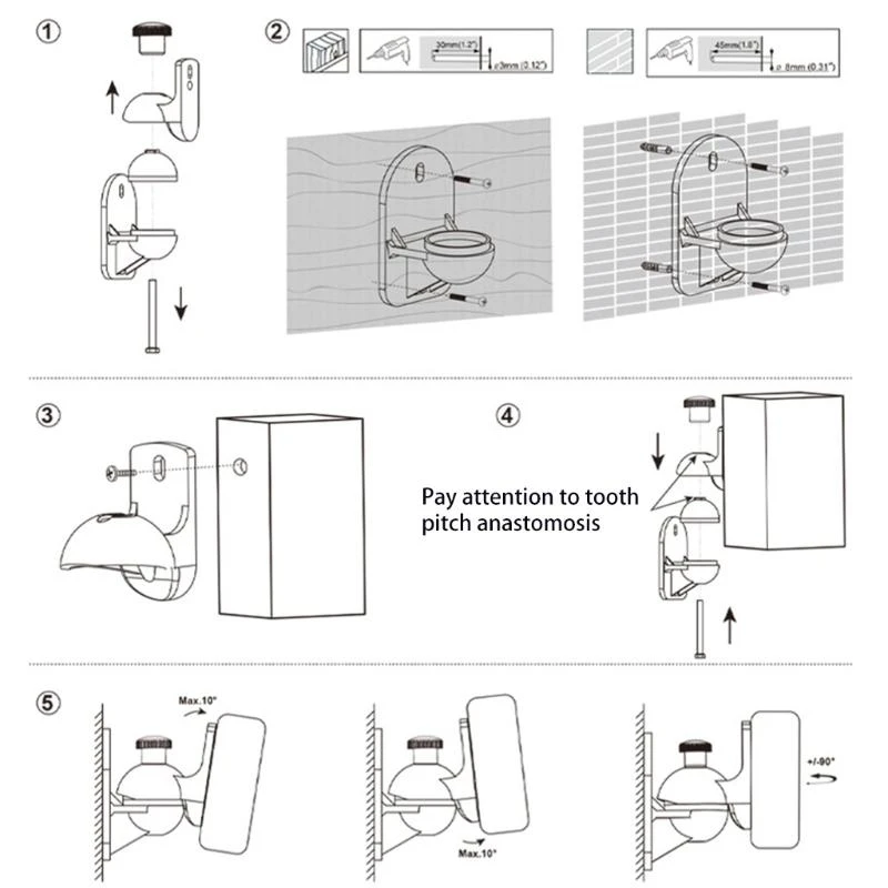 Staffe per altoparlanti a soffitto satellitare con circonvalio universale per altoparlanti per altoparlanti per altoparlanti
