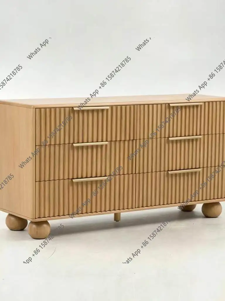 Medieval style designer creative solid wood against the wall Entrance cabinet storage retro style dining side cabinet