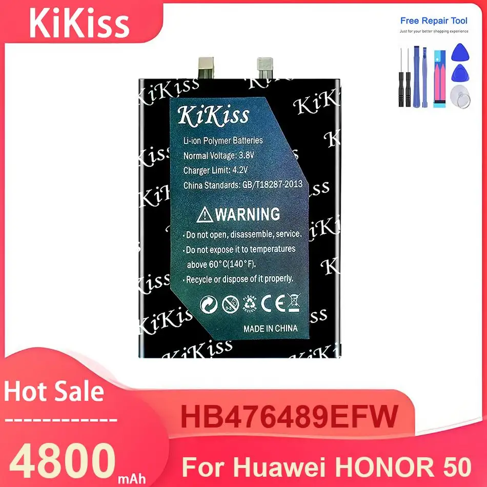 

Аккумулятор для мобильного телефона KiKiss для Huawei HONOR 50, HB476489EFW, 4800 мАч