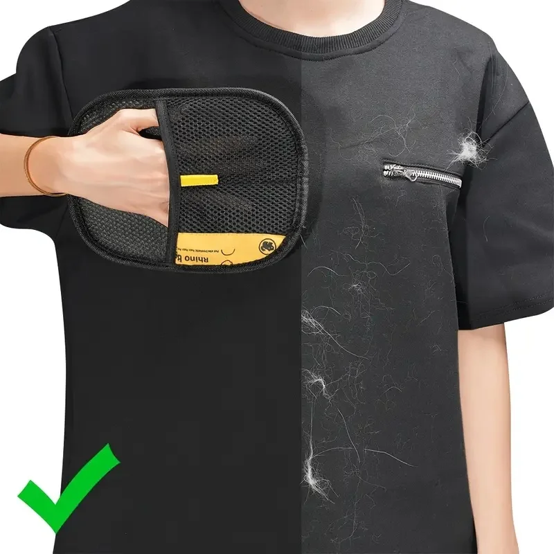 Paquet de 2 brosses anti-peluches réutilisables et gant électrique statique pour l'épilation des poils d'animaux sur meubles et vêtements.