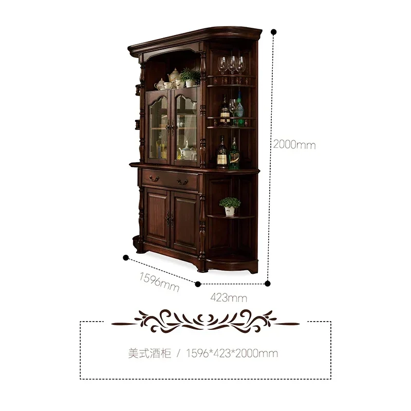 Retro mahogany guest restaurant decorative background cabinet high-end display cabinet