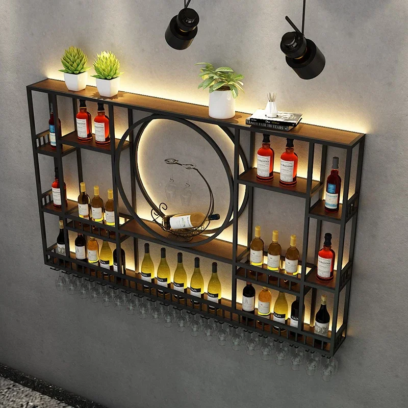 Nordic Drink Wine Bottle Rack Showcase Furniture Liquor Bar Exterior Display Cabinet Corner Storage Craft Vinoteca Drinks Modern