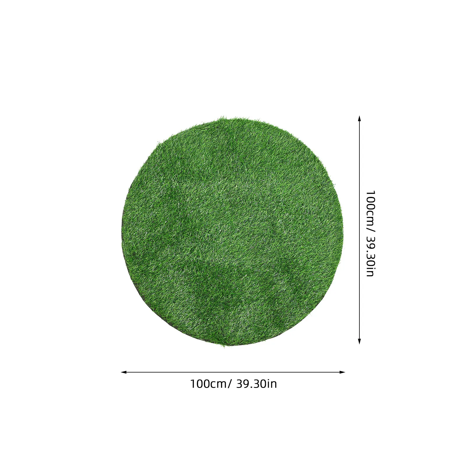 Artificial Grass Turf Mat Manhole Cover 39 Inch Green Round Rug Realistic Artificial Grass Rug for Patio Garden Lawn Decoration