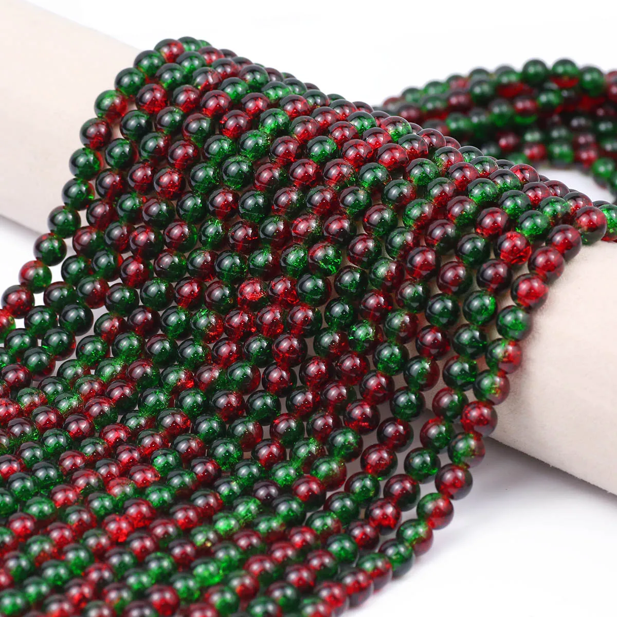 

8mm About 100pcs Floral glass beads Loose Spacer Round Glass Beads For Jewelry Bracelets Necklace Making DIY Accessories