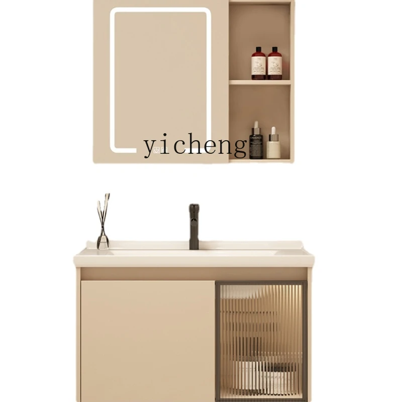 

Zk Alumimum Bathroom Cabinet Combination Ceramic Integrated Cream Style Washstand Wash Basin