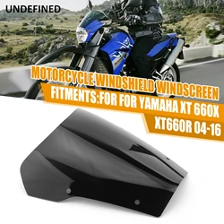 Motorcycle Windshield Windscreen Odometer Visor Front Wind Shield Screen Deflectors Black For Yamaha XT660R XT660X 2004-2016