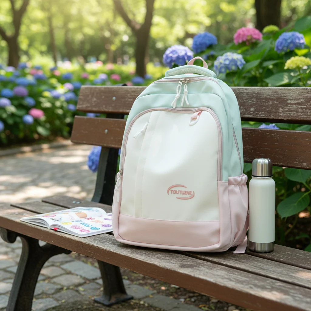 

Large Capacity Backpack For Women Color Block Design School Bag For Junior High-Students