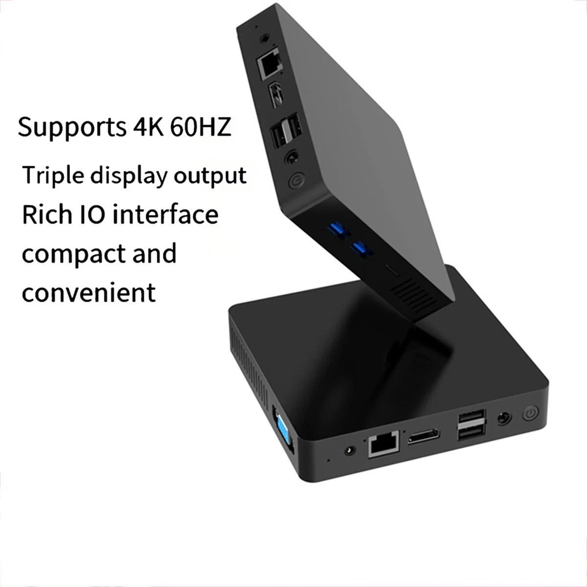 Mini PC M2 avec Intel Celeron N3350, ordinateur de bureau portable, Wi-Fi, BT 4.0, 6 Go de RAM,64 Go Dean, ports HDMI et VGA, prise UE