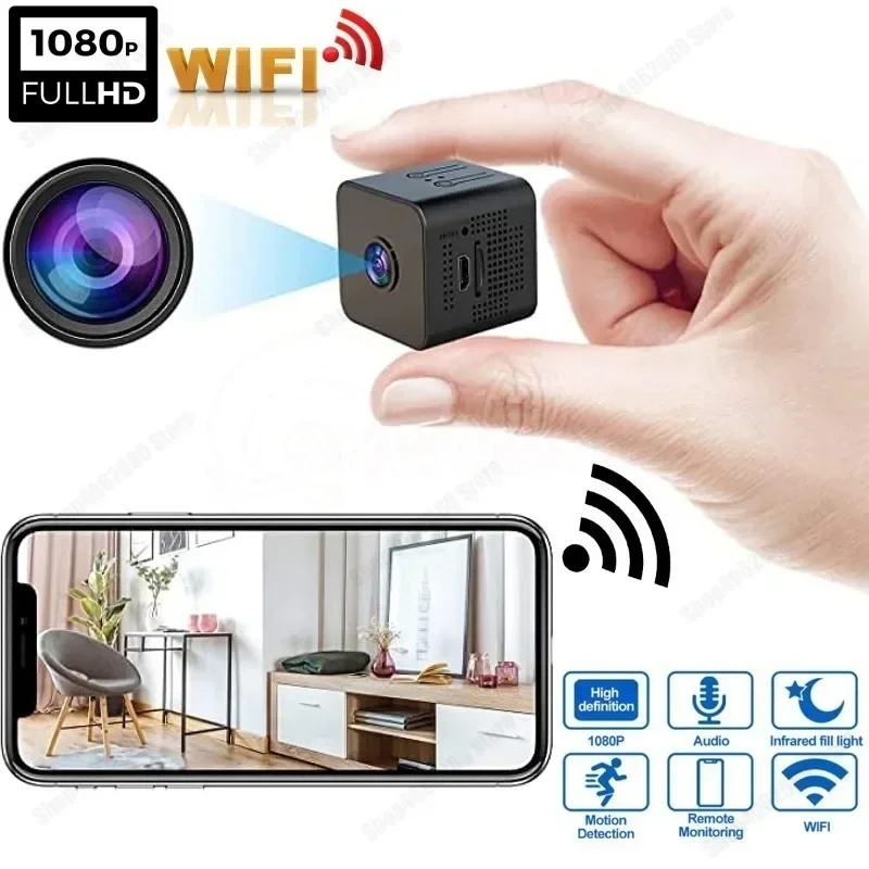 كاميرا صغيرة WIFI1080P HD كاميرا مراقبة لاسلكية داخلية المنزل الذكي للرؤية الليلية حماية الأمن مسجل فيديو صغير