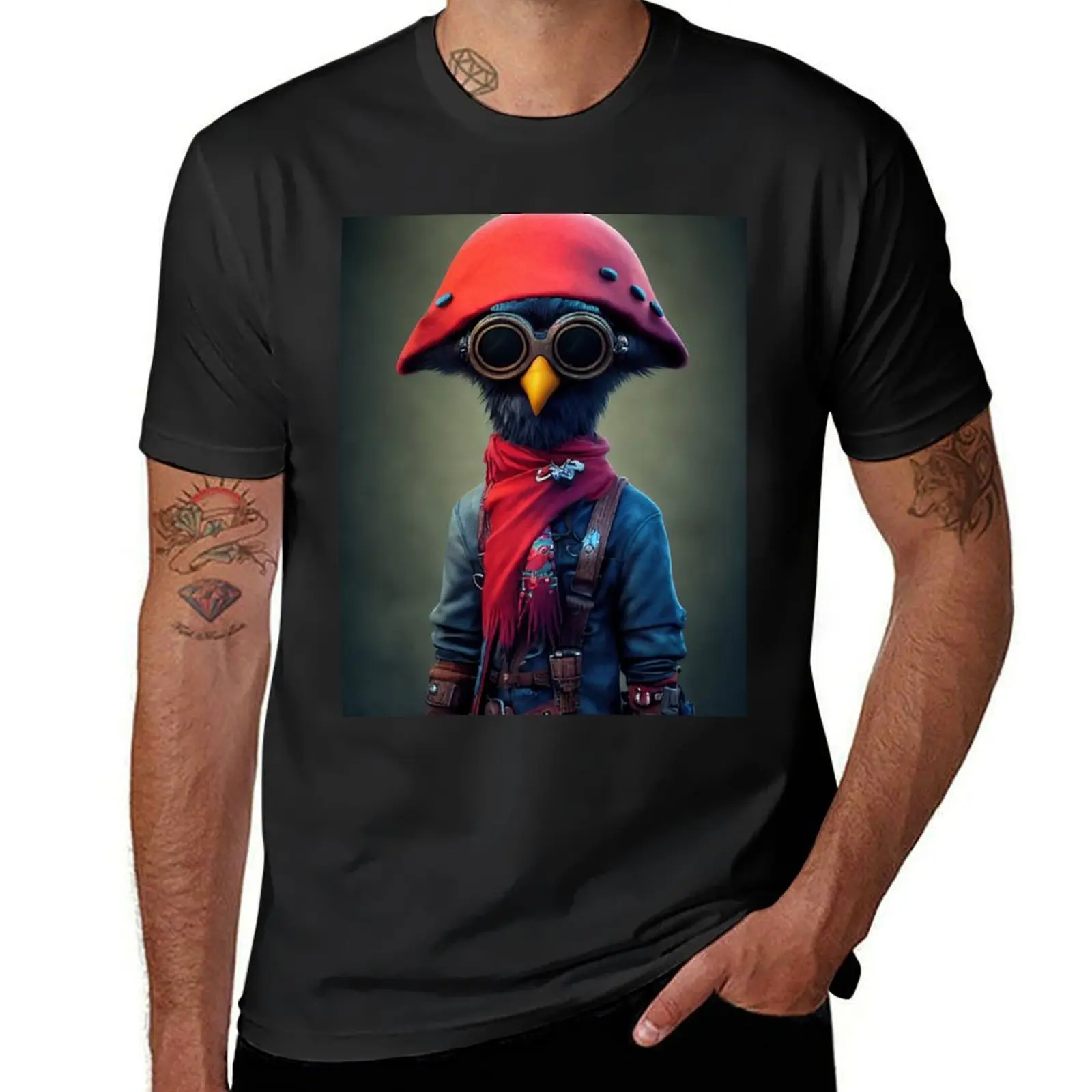 Funky Pirate Crow T-Shirt anime cute clothes sweat designer t shirt men