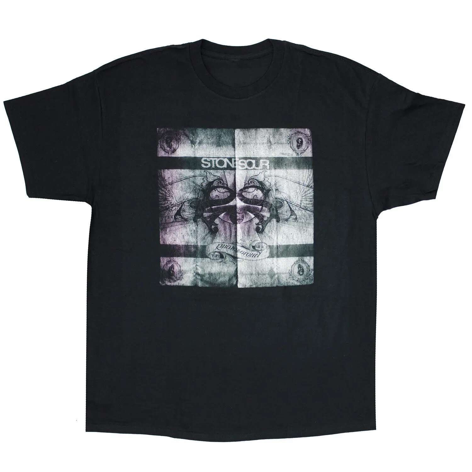 Men's Stone Sour Audio Secrecy Square Back Print Slim Fit T shirt Small Black