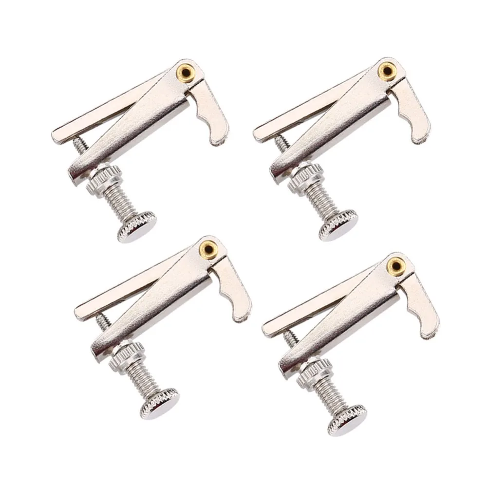 8PCS Professional Metal Violin Fine Tuners Anti Rust Silver Color String Adjusters Fine Tuner Adjusters For Violin